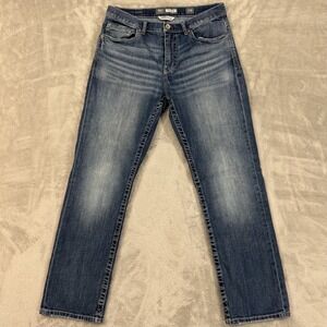 Buckle‎ BKE Jeans Mens 33R Blue Tyler Straight Relaxed Stretch Flex Whiskered